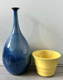 Gubbels flesvaas licht- en donkerblauw