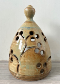 Steengoed waxinehouder bruin 