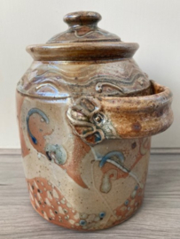 Dekselpot zoutglazuur met handvat