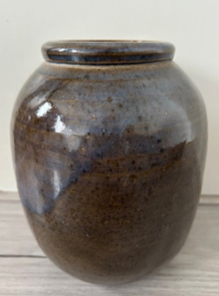 Tonvormige vaas mosgroen blauw