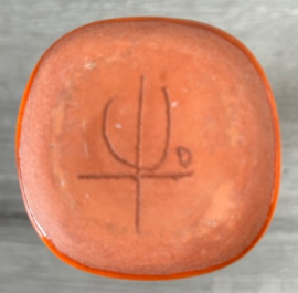 Geglazuurd flesvaasje oranje