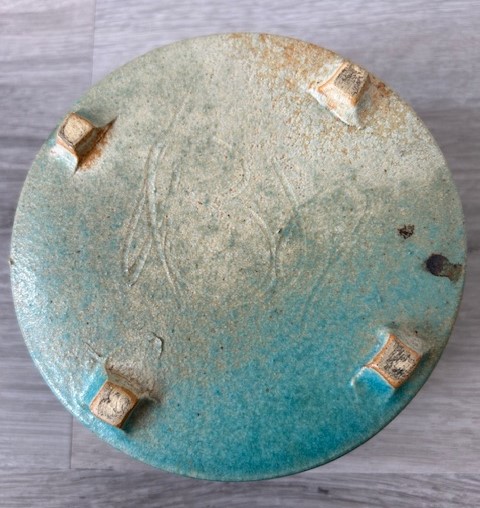 Waxinehouder rond groen turquoise
