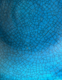 Ravelli schaal turquoise craquelé