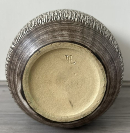 Sgraffito vaas bruin wit