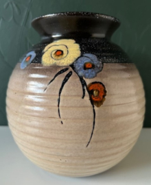 Schoonhoven plateel vaas bloemdecor