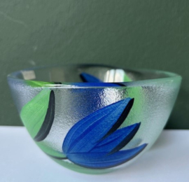 Kosta Boda tulip kom blauw groen
