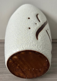 Ravelli vaasje rood-wit decor lijnen stippen