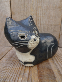 Plastiek kat zwart-wit