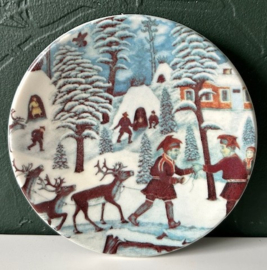 Arabia wandbordje no. 10-1981 Rendeer keeper in winter