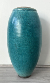Raku vaas turquoise