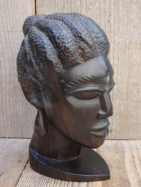 Houten sculptuur Afrikaanse vrouw