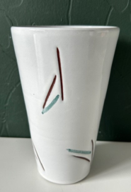 Potterij de Haemstede vaas wit strepen