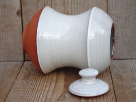 Grote dekselpot wit rood