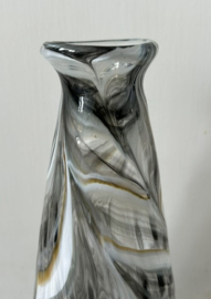 Mdina Glass flesvaas grijs wit