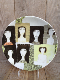 Kunst op tafel porseleinen bord 'Faces'