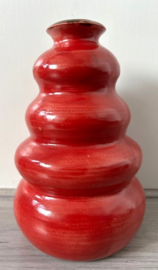 Getrapte vaas helder rood