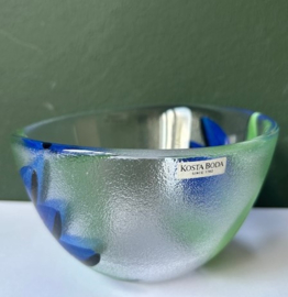Kosta Boda tulip kom blauw groen