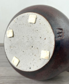 Steengoed kan met blad bruin antraciet