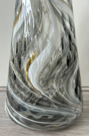 Mdina Glass flesvaas grijs wit