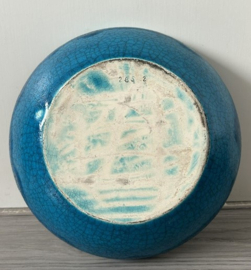 Ravelli schaal turquoise craquelé