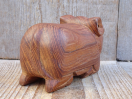 Teakhouten sculptuur varken