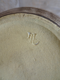 Sgraffito vaas bruin wit