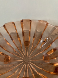 Val Saint Lambert Art Deco schaal zalmroze