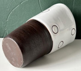 Potterij De Haemstede vaas wit cirkels