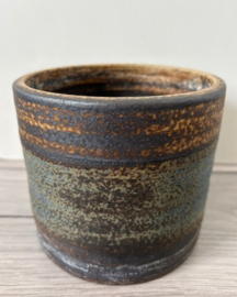 Mobach bloempot bruin blauw
