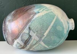 Tjabel Klok grote raku vaas