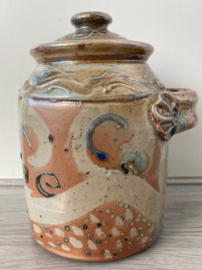 Dekselpot zoutglazuur met handvat