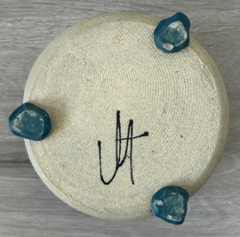 Studio keramiek dekselpot groen blauw