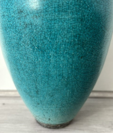 Raku vaas turquoise