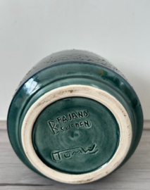Bo Fajans vaasje groen blauw