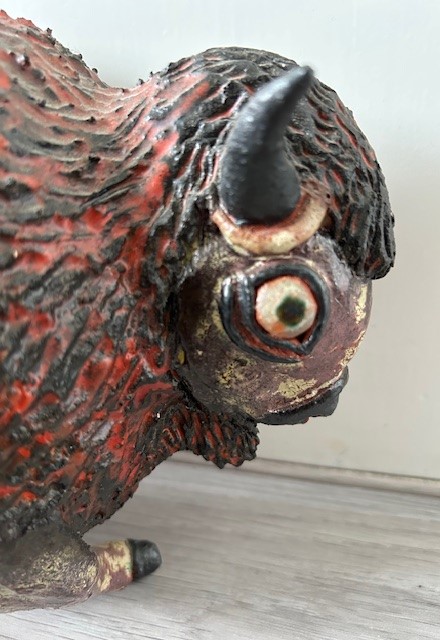 Wandsculptuur bison J. Cock