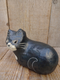 Plastiek kat zwart-wit