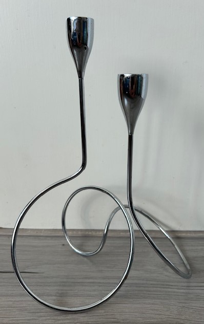 Loop design kandelaar verchroomd