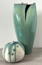 JED Keramiek hoge vaas groen