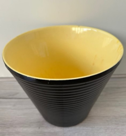 Bloempot geribbeld XL zwart geel