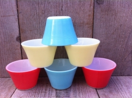 JAJ England custard cups pyrex