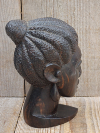 Houten sculptuur Afrikaanse vrouw