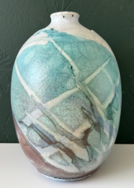 Tjabel Klok grote raku vaas