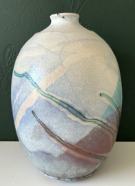 Tjabel Klok grote raku vaas