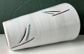 Potterij de Haemstede vaas wit strepen