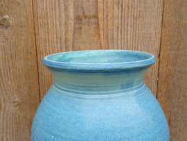 Forse geglazuurde vaas turquoise