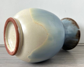 Geglazuurde vaas lichtgeel blauw