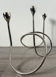 Swirl design kandelaar vernikkeld