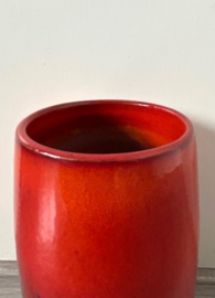 Geglazuurde vaas oranje rood