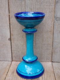 Ravelli kandelaar turquoise blauw lijndecor