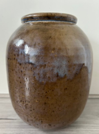 Tonvormige vaas mosgroen blauw